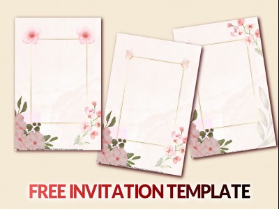 Free Watercolor Flower Invitation Templates for Canva